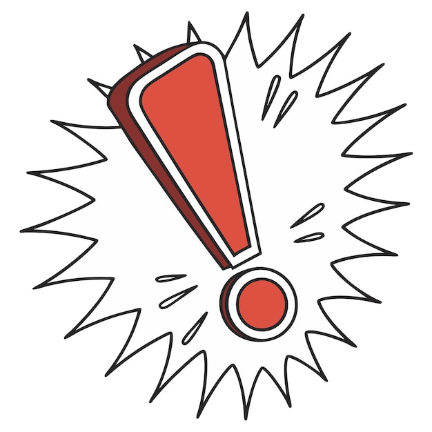 Ilustración del signo de atención de alerta del icono de exclamación