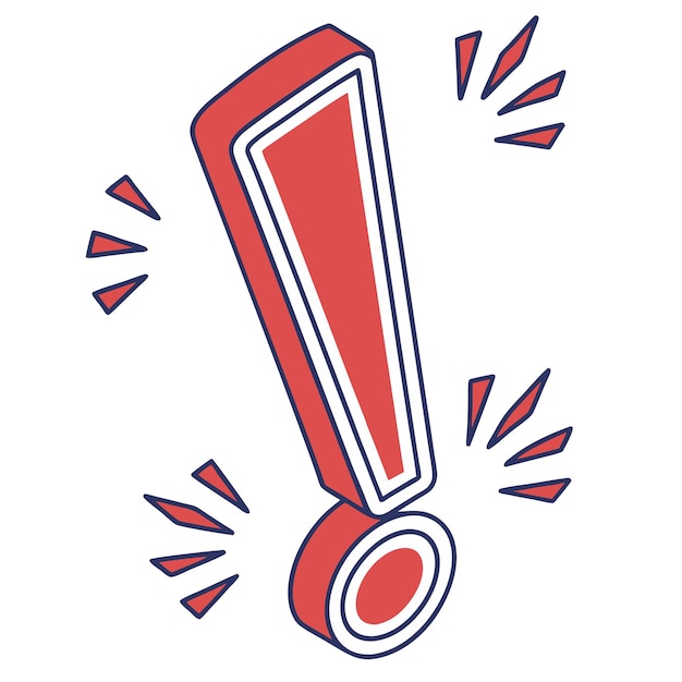 Ilustración del signo de atención de alerta del icono de exclamación
