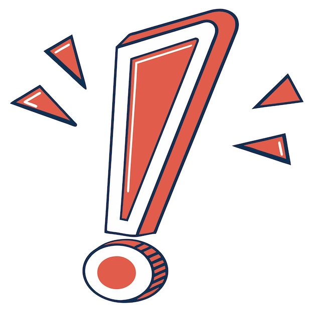 Ilustración del signo de atención de alerta del icono de exclamación