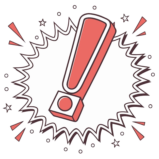 Ilustración del signo de atención de alerta del icono de exclamación