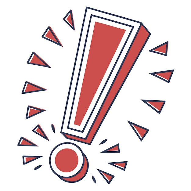 Ilustración del signo de atención de alerta del icono de exclamación