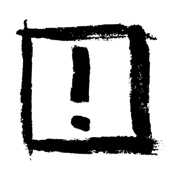 Ilustración de signo de exclamación dibujada a mano con tinta en estilo boceto Un solo elemento para el diseño