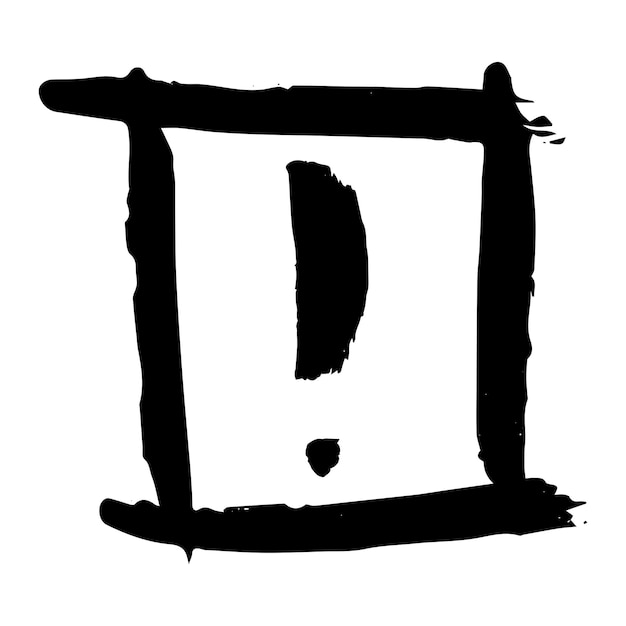 Ilustración de signo de exclamación dibujada a mano con tinta en estilo boceto Un solo elemento para el diseño
