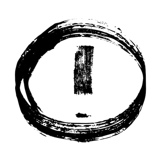 Ilustración de signo de exclamación dibujada a mano con tinta en estilo boceto Un solo elemento para el diseño