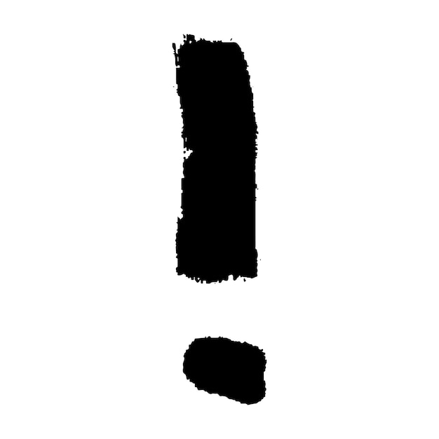 Ilustración de signo de exclamación dibujada a mano con tinta en estilo boceto Un solo elemento para el diseño
