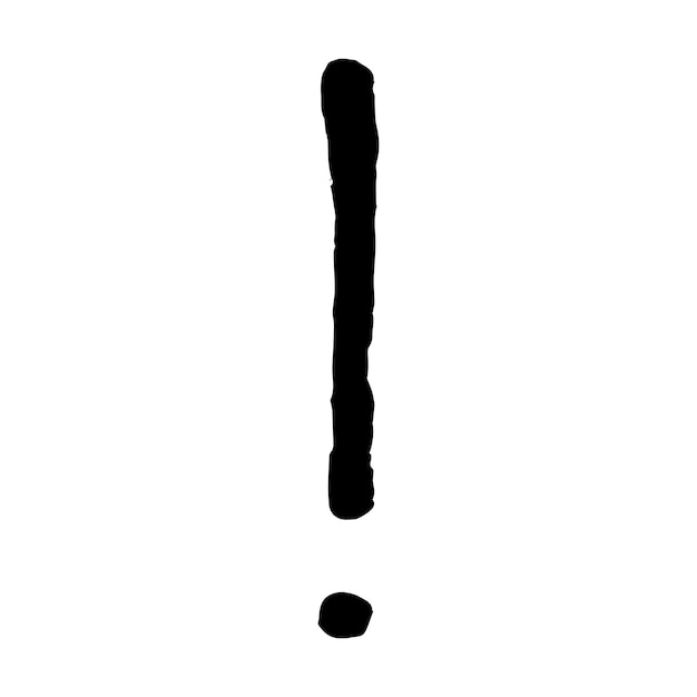 Ilustración de signo de exclamación dibujada a mano con tinta en estilo boceto Un solo elemento para el diseño