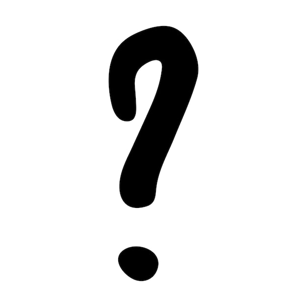 Ilustración de signo de interrogación dibujada a mano con tinta en estilo boceto Un solo elemento para el diseño