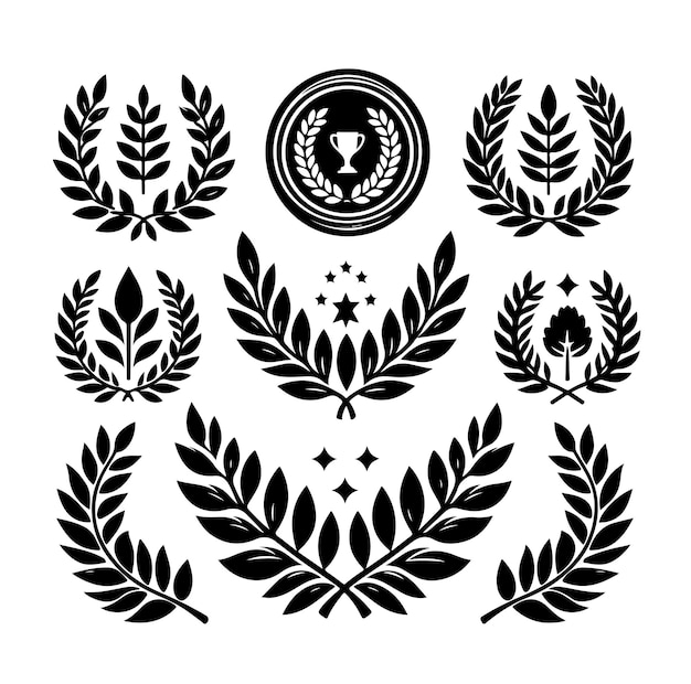 Ilustración del signo de laurel Ilustración vectorial del icono del logotipo