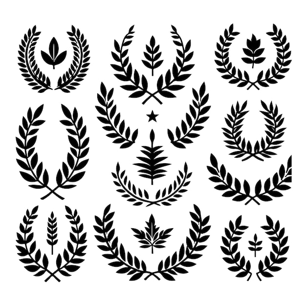 Ilustración del signo de laurel Ilustración vectorial del icono del logotipo