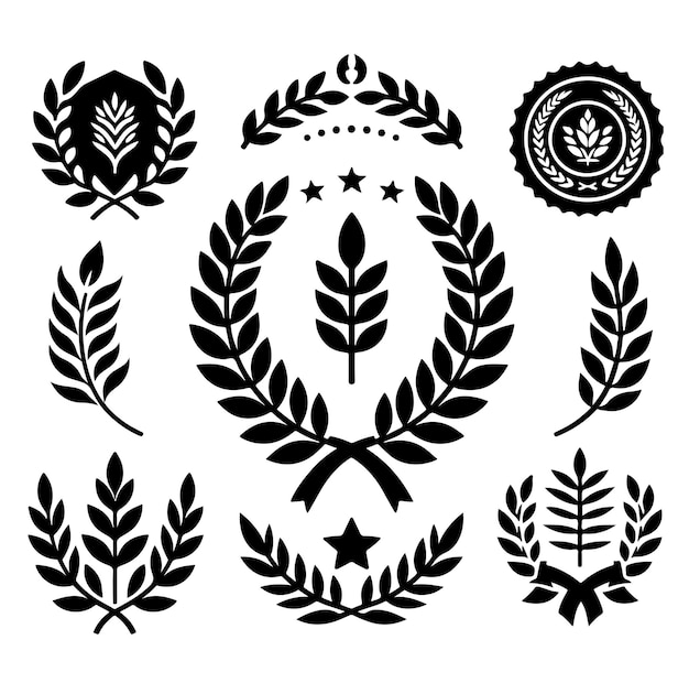 Ilustración del signo de laurel Ilustración vectorial del icono del logotipo
