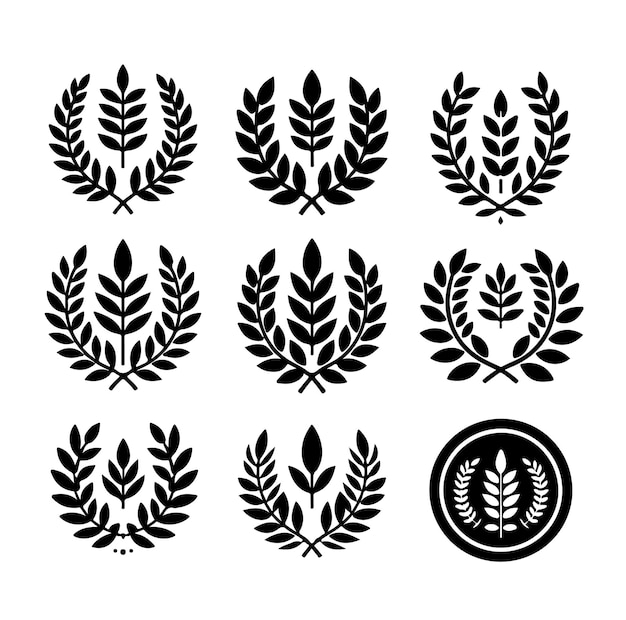 Ilustración del signo de laurel Ilustración vectorial del icono del logotipo