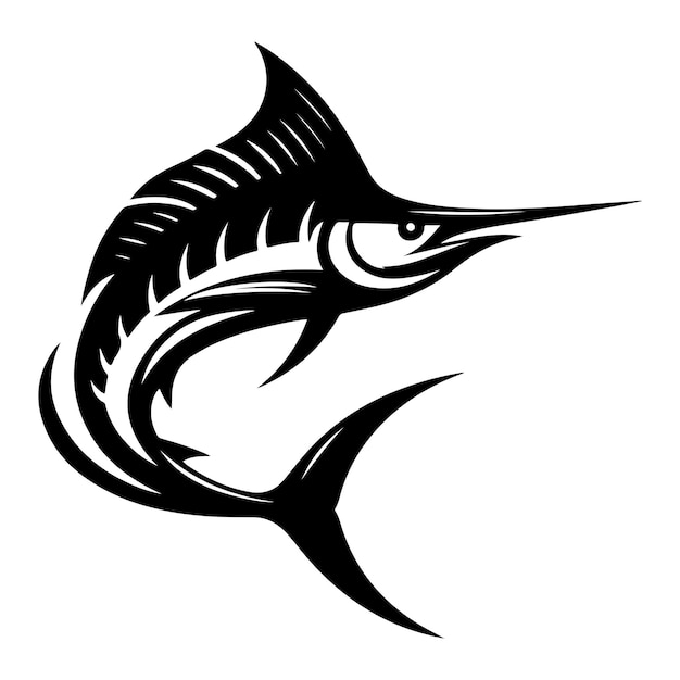 Ilustración de silhueta de pescado vectorial de pescado vector ilustración de pescado aislado fondo blanco87