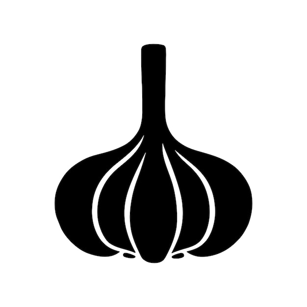 Ilustración de silueta de ajo con fondo transparente y limpio