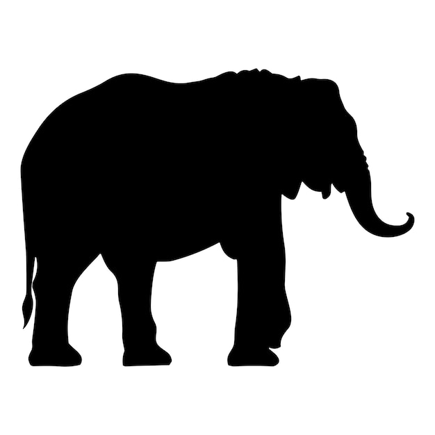 Vector ilustración de silueta de animal elefante