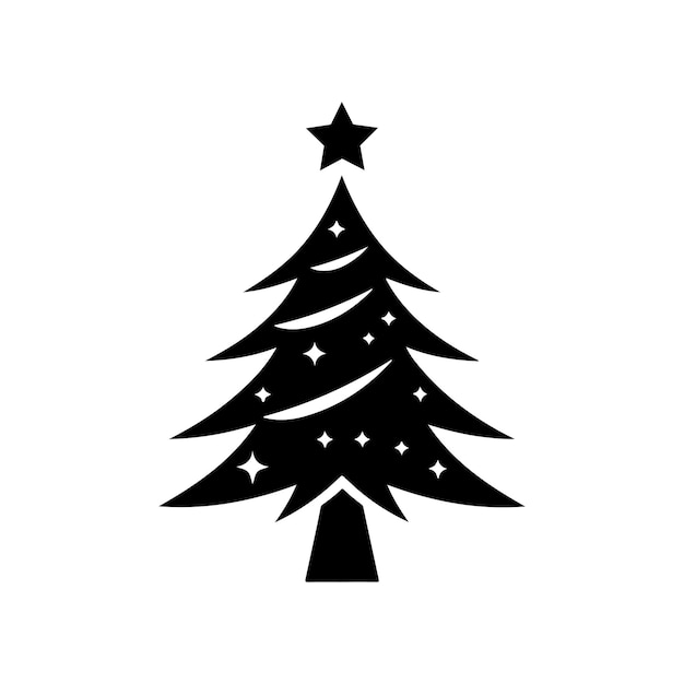Ilustración de la silueta del árbol de Navidad en artes vectoriales