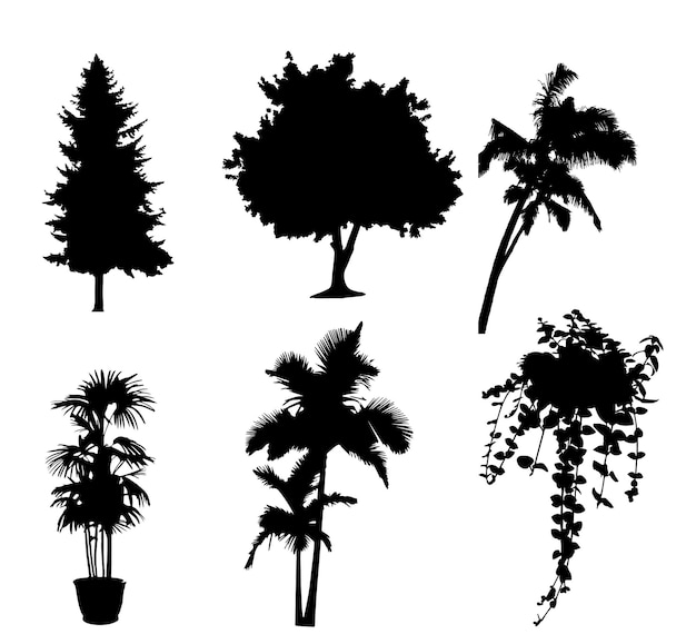 Vector ilustración de silueta de árbol