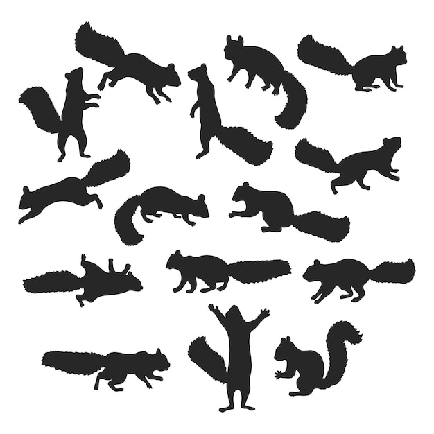 Ilustración de la silueta de la ardilla Vector de la ardilla saltadora