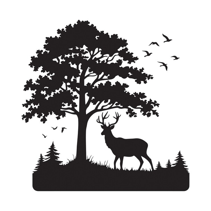 Ilustración de silueta de arte vectorial de naturaleza y vida silvestre
