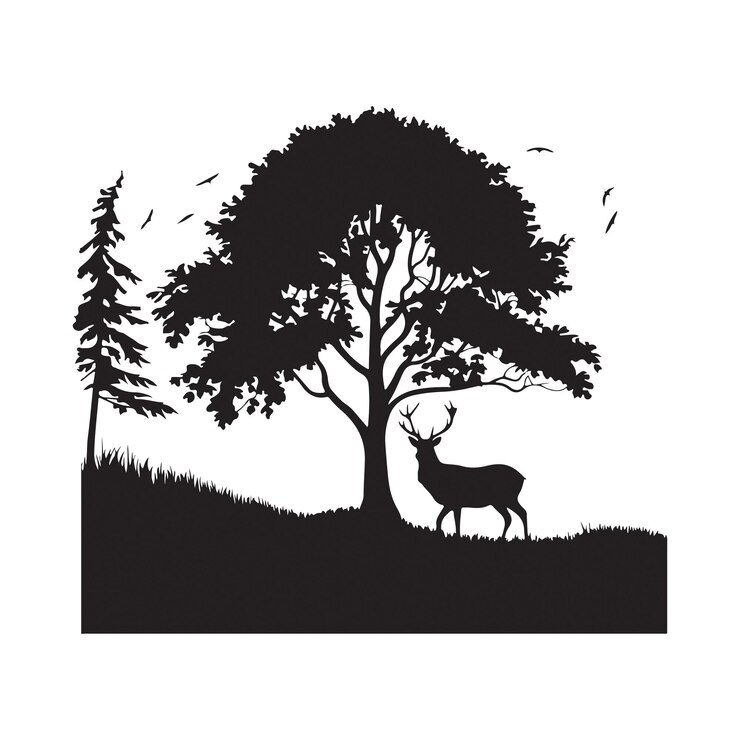 Ilustración de silueta de arte vectorial de naturaleza y vida silvestre