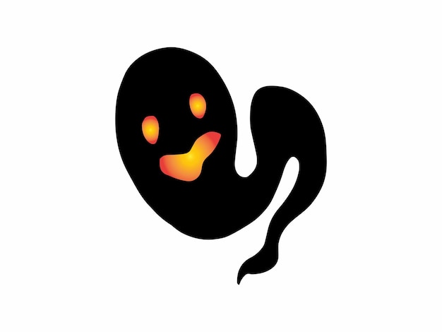 Ilustración de la silueta aterradora del fantasma de Halloween