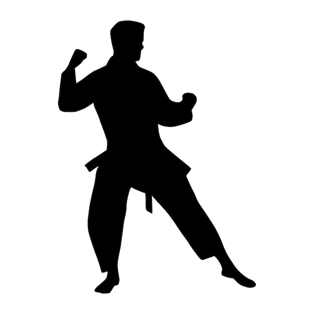Ilustración silueta de atleta de taekwondo Silueta de arte marcial