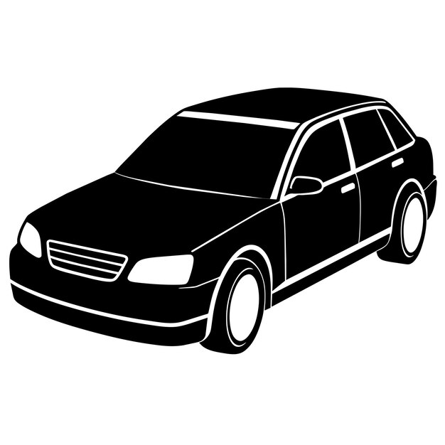 Ilustración de silueta de automóvil vector de silueta aislado en un fondo blanco 19