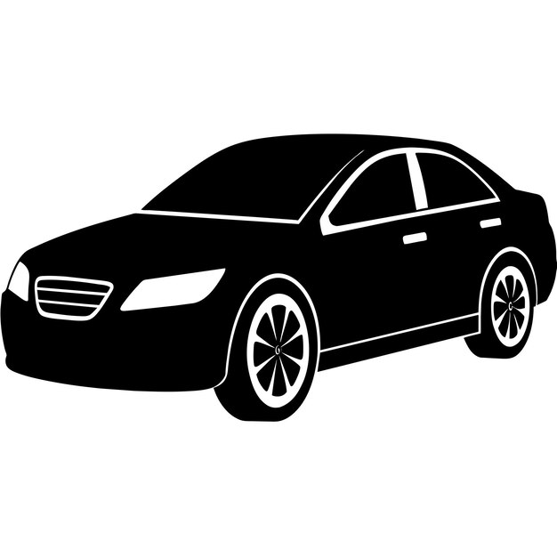 Ilustración de silueta de automóvil vector de silueta aislado en un fondo blanco 51