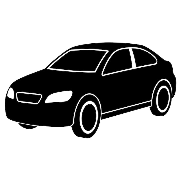 Ilustración de silueta de automóvil vector de silueta aislado en un fondo blanco 58