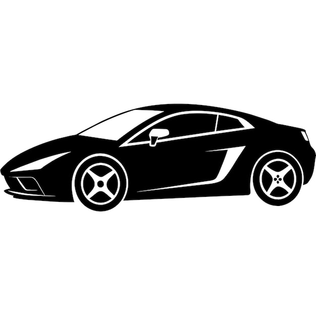 Ilustración de silueta de automóvil vector de silueta aislado en un fondo blanco 68