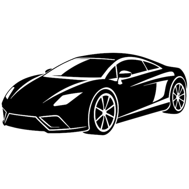 Ilustración de silueta de automóvil vector de silueta aislado en un fondo blanco 83