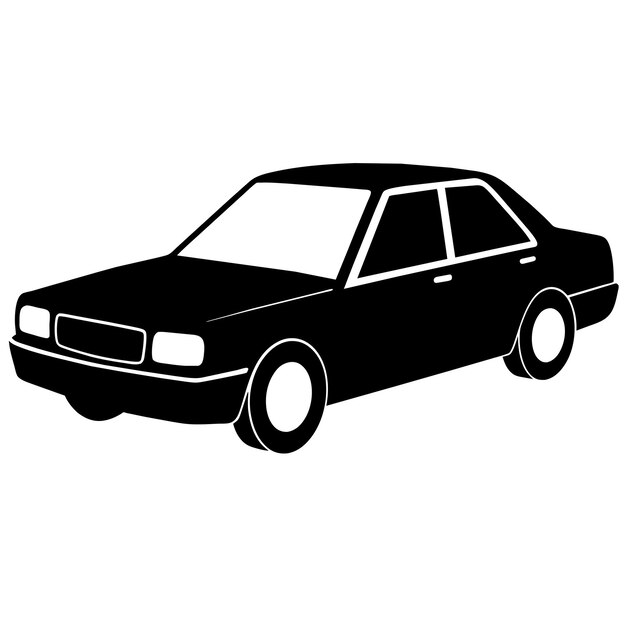 Ilustración de silueta de automóvil Vector de silueta aislado sobre un fondo blanco 29