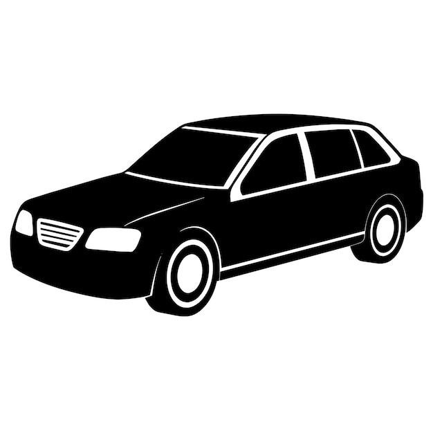 Ilustración de silueta de automóvil Vector de silueta aislado sobre un fondo blanco 33