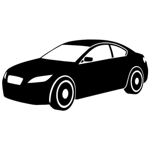 Ilustración de silueta de automóvil Vector de silueta aislado sobre un fondo blanco 44