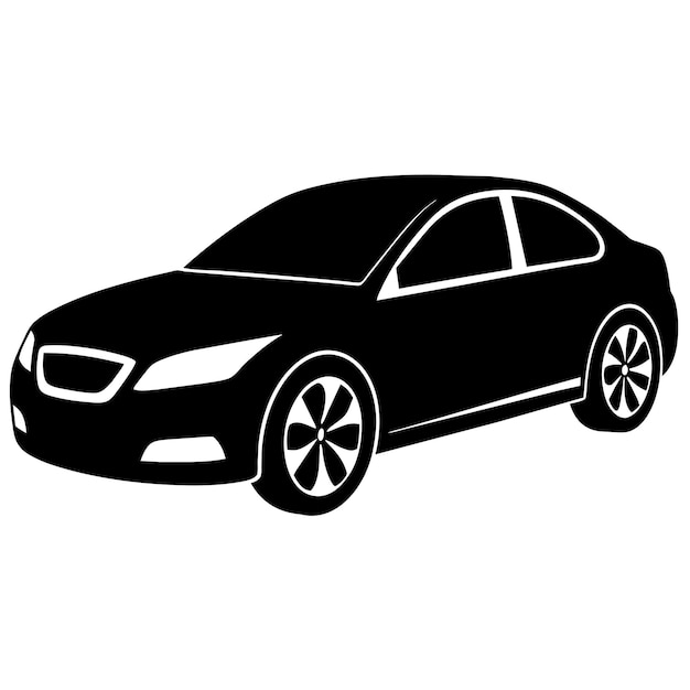 Ilustración de silueta de automóvil Vector de silueta aislado sobre un fondo blanco 45