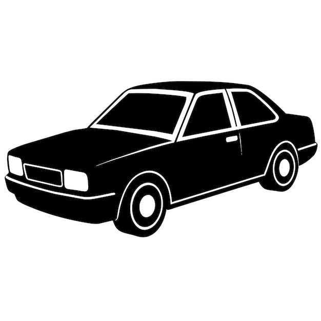 Ilustración de silueta de automóvil Vector de silueta aislado sobre un fondo blanco 49
