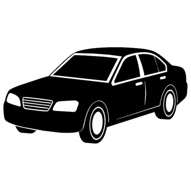 Ilustración de silueta de automóvil Vector de silueta aislado sobre un fondo blanco 50