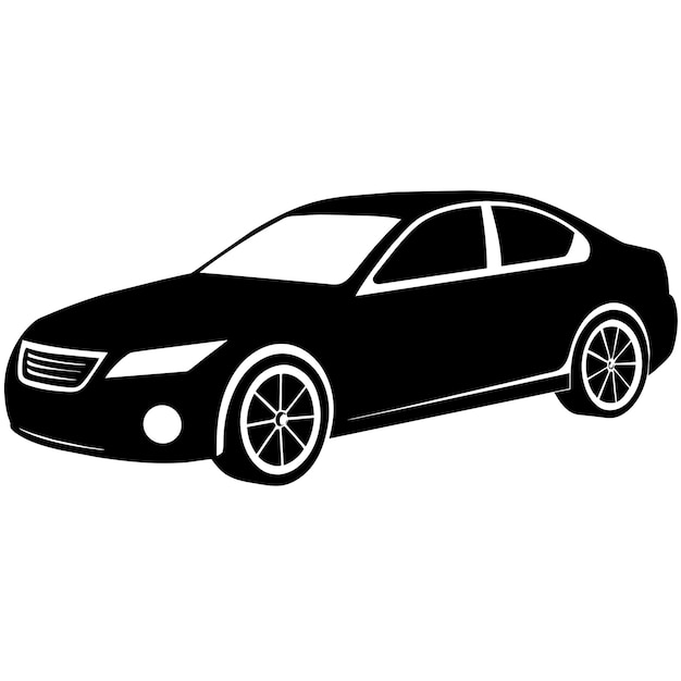 Ilustración de silueta de automóvil Vector de silueta aislado sobre un fondo blanco 63