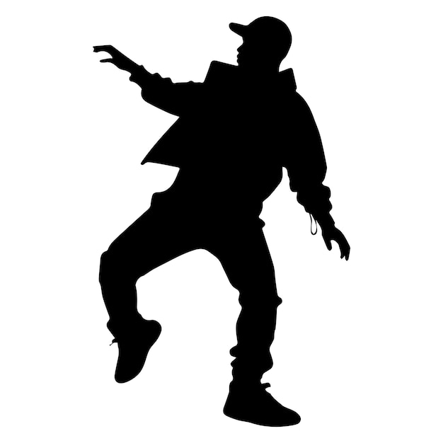 Ilustración de la silueta de un bailarín de hip-hop