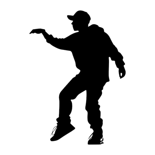 Ilustración de la silueta de un bailarín de hip-hop