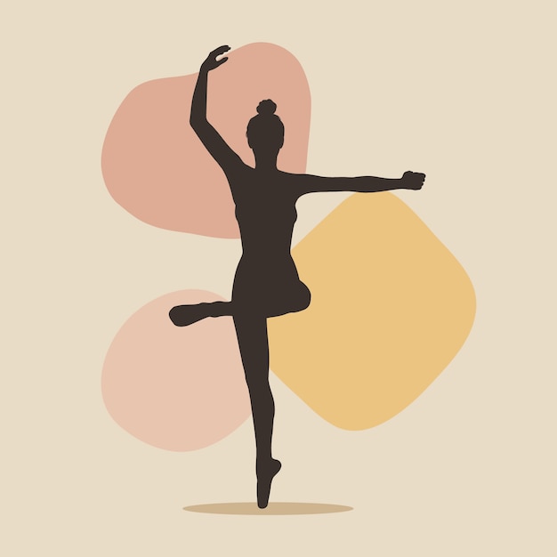 Vector ilustración de silueta de bailarina dibujada a mano