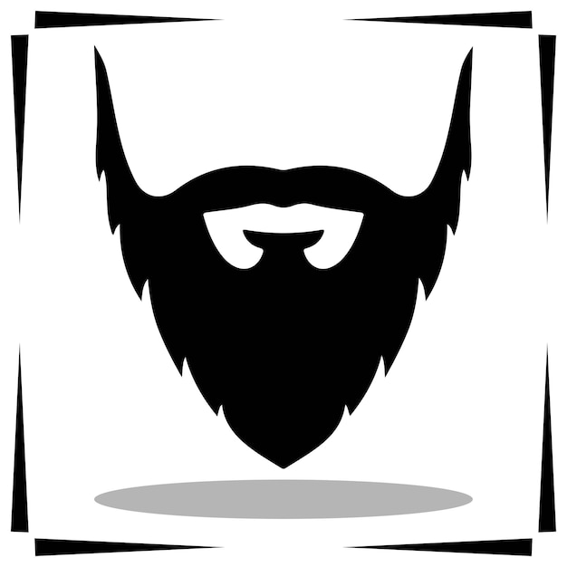 Ilustración de la silueta de la barba Icono de la siluata de la barba