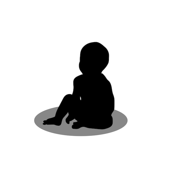 Vector ilustración de la silueta del bebé