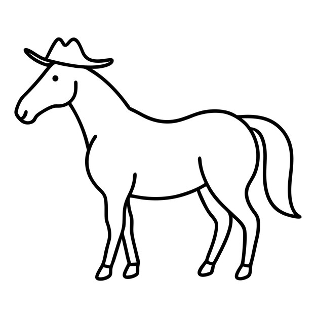 Ilustración de la silueta de un caballero vaquero mamífero