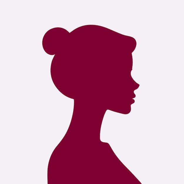 Ilustración de la silueta de la cabeza de una mujer