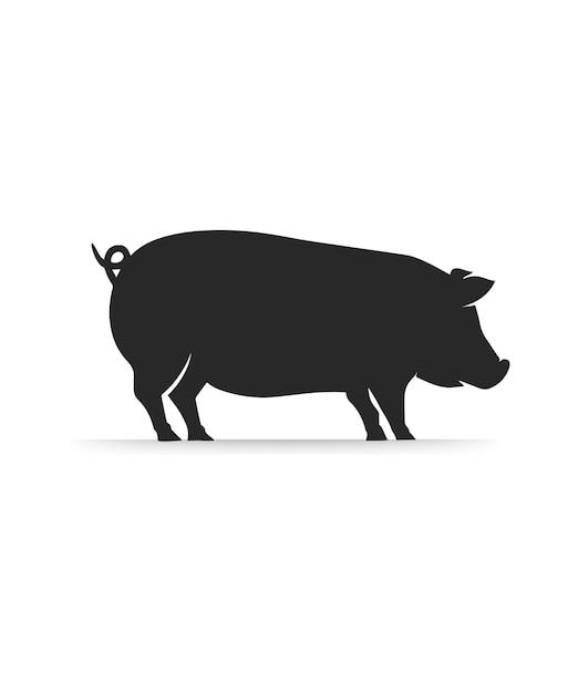 Ilustración de la silueta de un cerdo