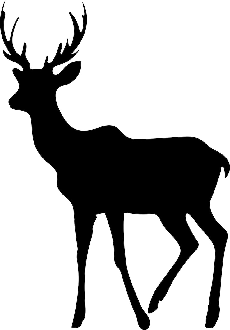 Vector ilustración de silueta de ciervo dibujo vectorial a mano