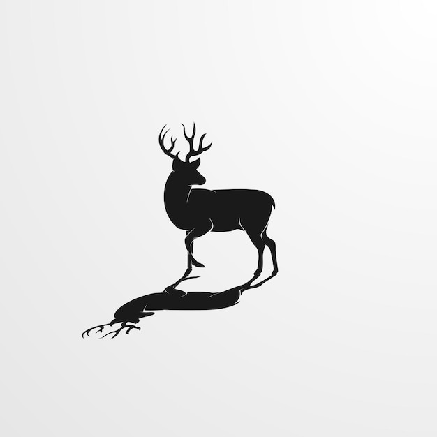 Ilustración de silueta de ciervos exóticos