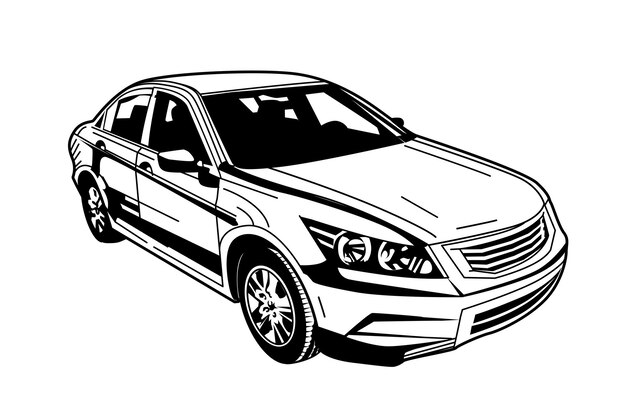 Ilustración de silueta de coche vintage vectorial