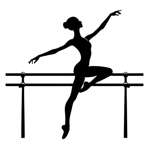 Vector ilustración de la silueta de la danza de la barra femenina