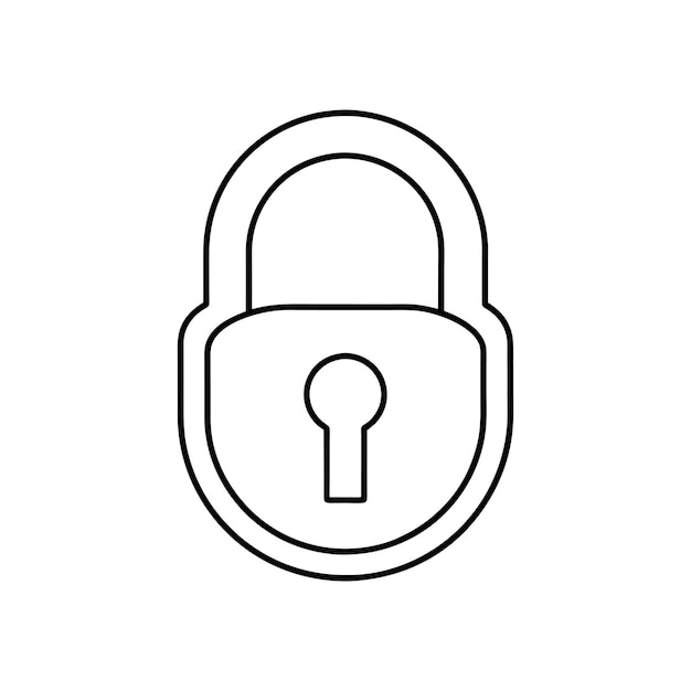 Ilustración de la silueta del diseño de Lock Line Art victor